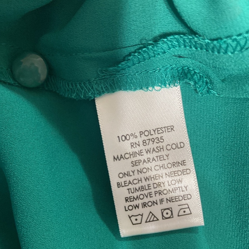 Susan Graber Teal Long Sleeve Blouse size 16 - Picture 10 of 10